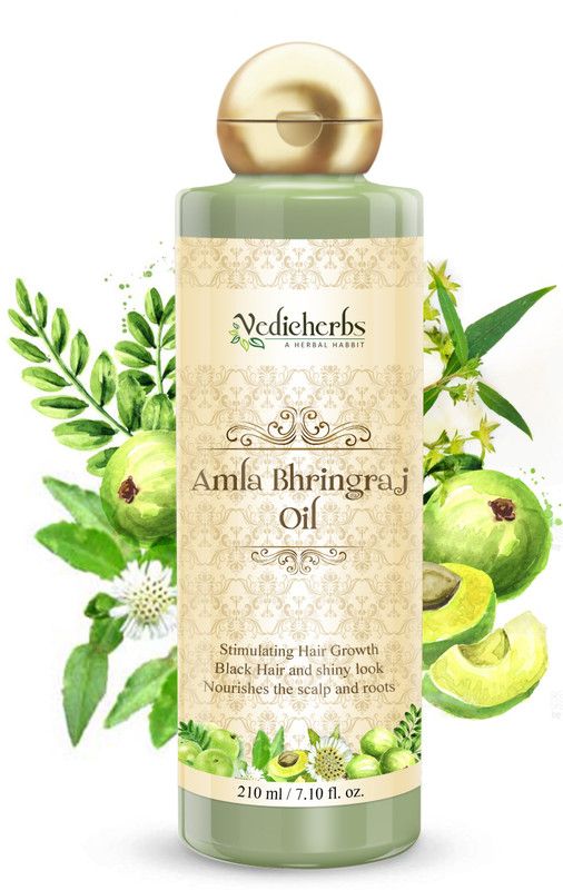 Vedicherbs Amla Bhringraj Oil with goodness of Bhringraj |Stimulating Hair Growth & Black Lustrous Hair Hair Oil  (210 ml)