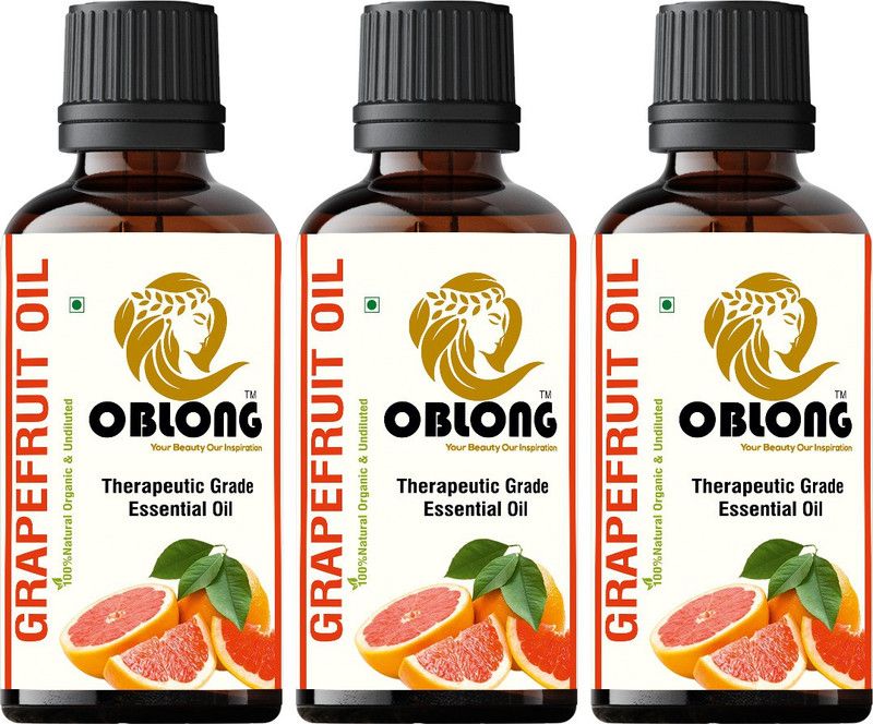 OBLONG PREMIUM QUALITY 100% ORGANIC GRAPE FRUIT OIL 3 BOTTLE(S) OF 10ML  (30 ml)