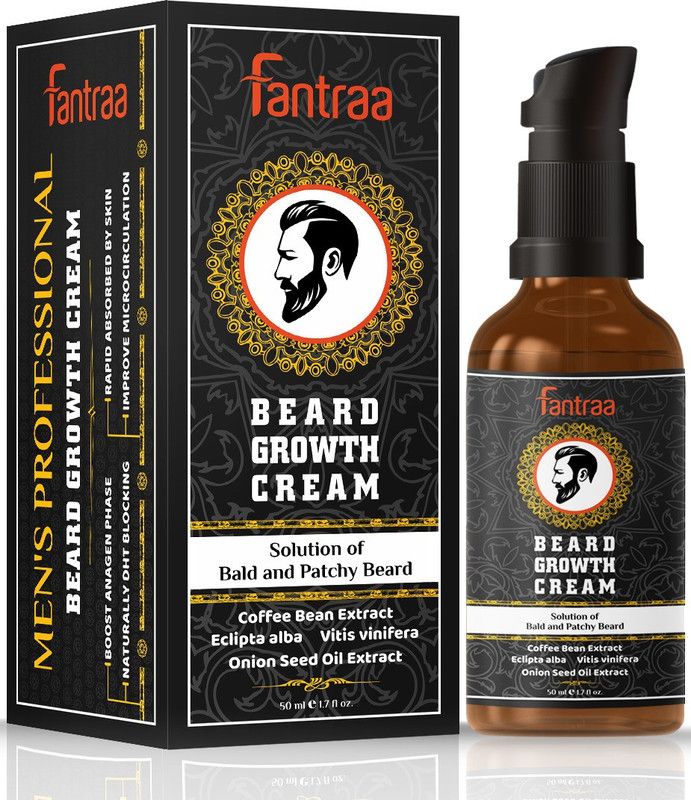 Fantraa Advanced Beard Growth Cream with Coffee Bean, Bhrigraj and Onion Oil, Infused with Biotin and DHT blocker, No Harmful Chemicals Beard Cream  (50 ml)