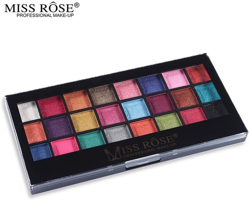 Miss Rose Glitter Colorful Eye Shadow Palette Fashion Style With Brush 100 ml  (Miss Rose)