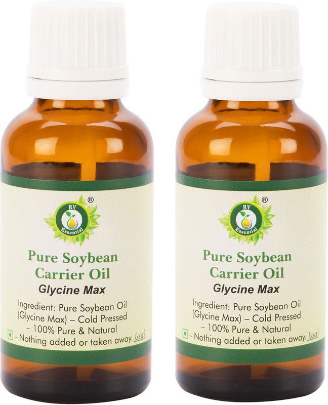 R V Essential Pure Soybean Carrier Oil (100ml+100ml) Pack of Two- Glycine Max (100% Pure and Natural Cold Pressed)  (200 ml)