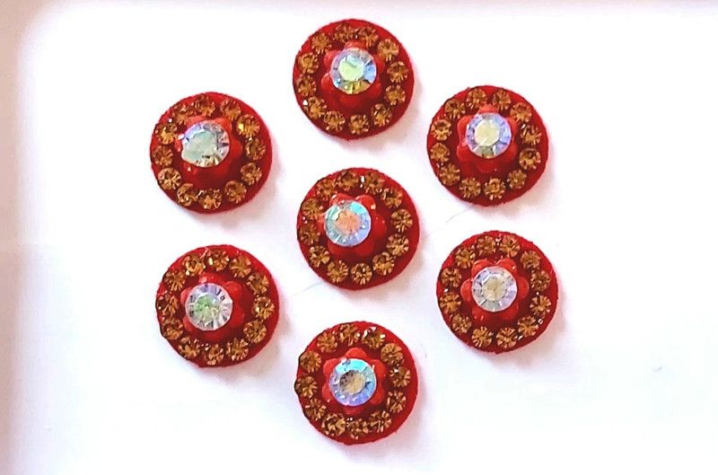 QUBIX New Best Bindi Combo Pack 10 flaps Multicolors Bindi SB49 For head Multicolor Bindis  (stone bindi)