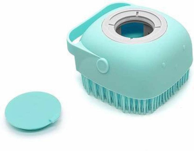 Scaral Shower Sponge,Silicone Soft Bath Brush with Shampoo Dispenser Body Scrubber Reusable Loofah Gentle Scrub Massage Skin Exfoliation for Children Men Women