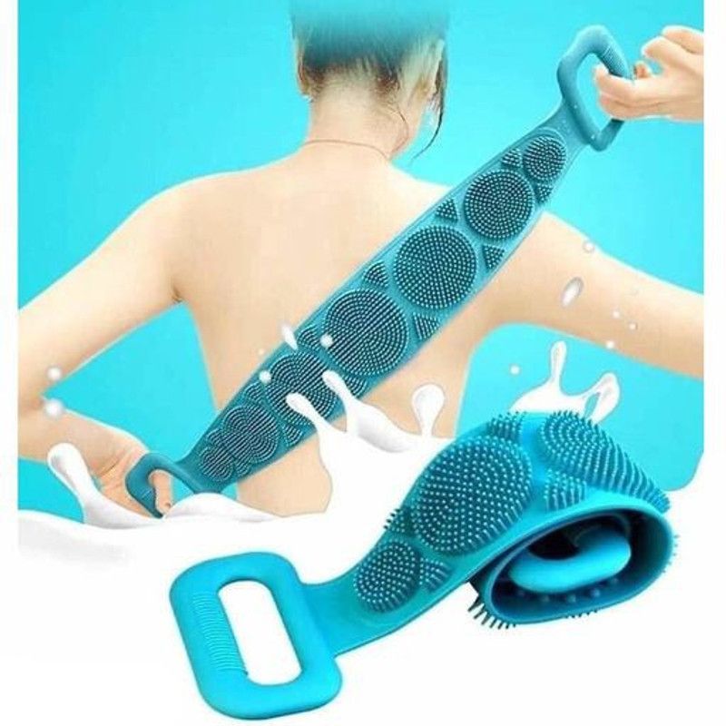 Svello Silicone Body Scrubber Double Side Bathing Brush for Skin Deep Cleaning