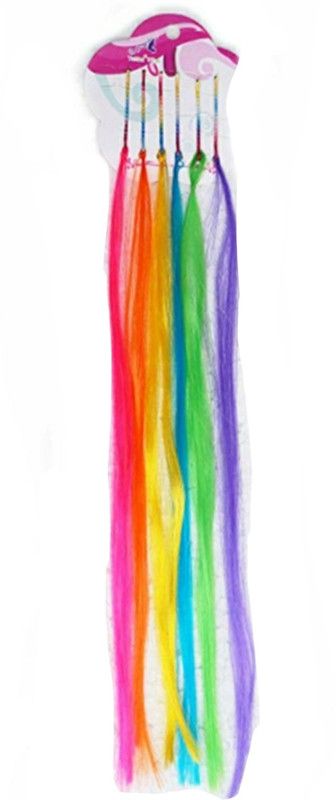 Alizz High lighter 12 multicolor hairpiece streaks feather artificial for young girls teenagers fancy strands Hair Extension