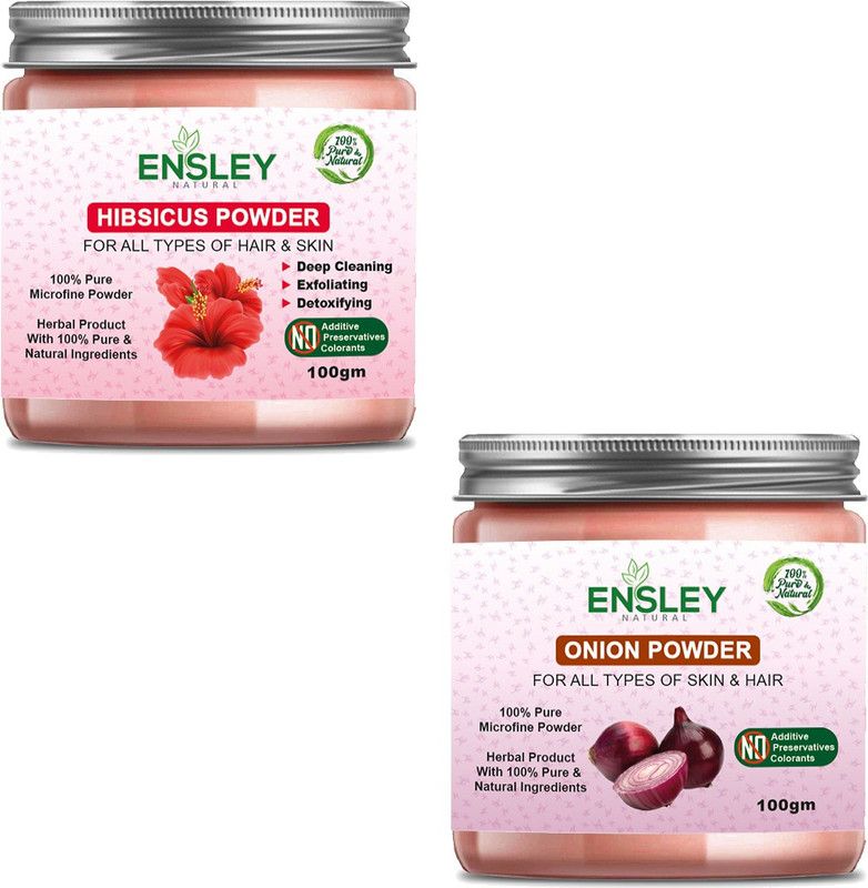 ENSLEY 100% Natural And Pure Hibiscus Powder & Onion Powder  (200 g)