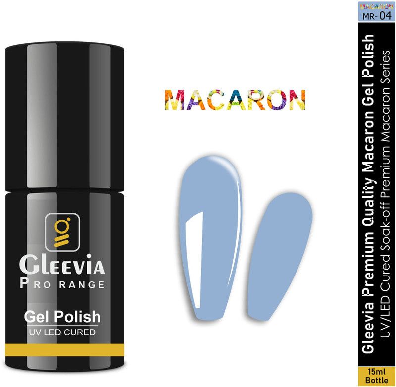 Gleevia Macaron UV Gel Polish 15ml | Premium Nail Gel Collection for Professionals MR-04 Rock Blue