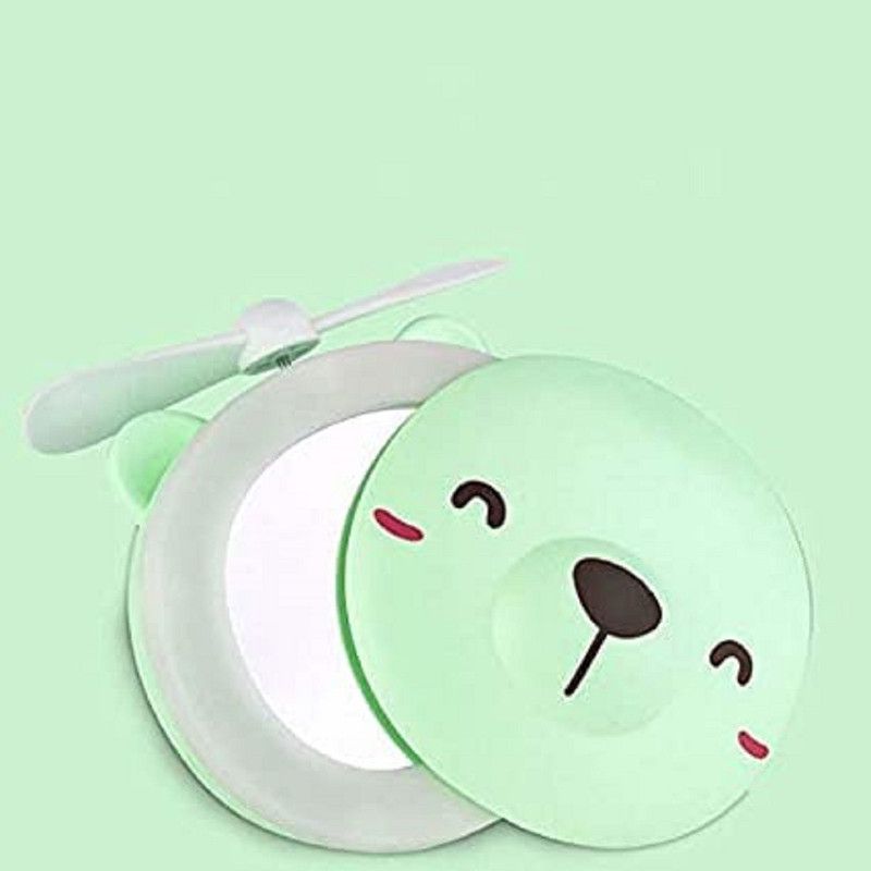 LAVI Travel Mini Carton Make Up Mirror with LED Lights USB Fan