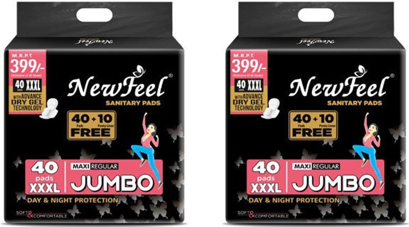 NewFeel XXXL JUMBO 40+10 PCS 2PACK Sanitary Pad  (Pack of 2)