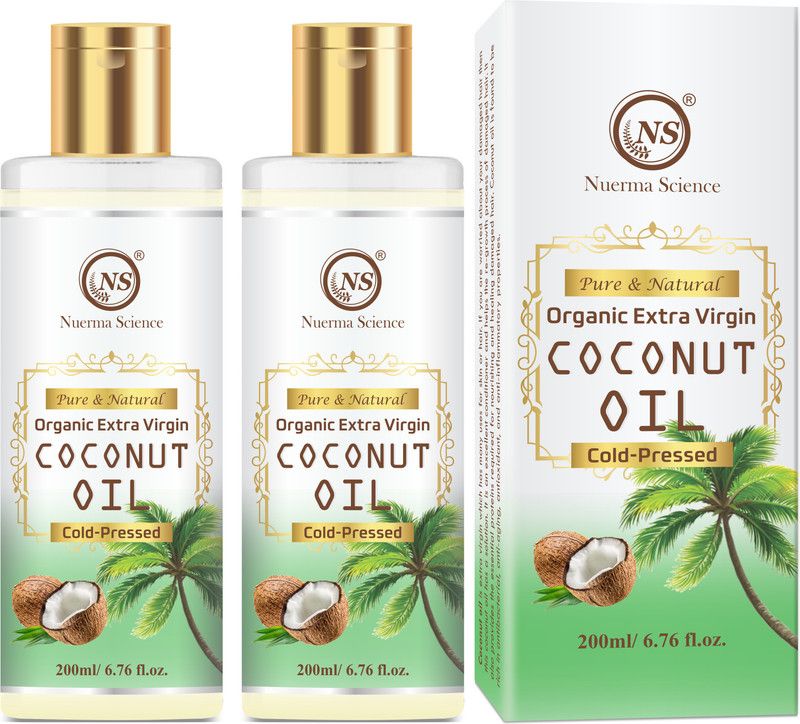 Nuerma Science Pure Coconut Oil (Extra Virgin) (Pack of 2, 200 ML Each)  (400 ml)