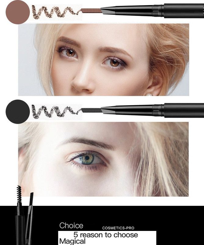 KA-KAIASHA the best beauty perfact product 2 in 1 eyebrow pencil pack of 1  (BROWN)