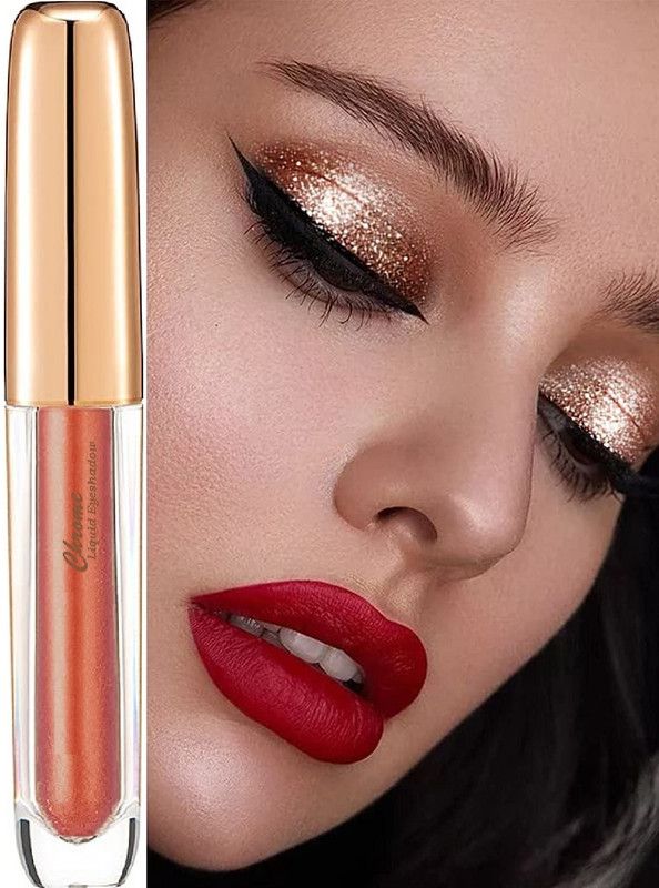 GABBU Chrome Liquid Eyeshadow Waterproof Long-lasting eye shadow makeup 5 ml  (Bronze Brown)