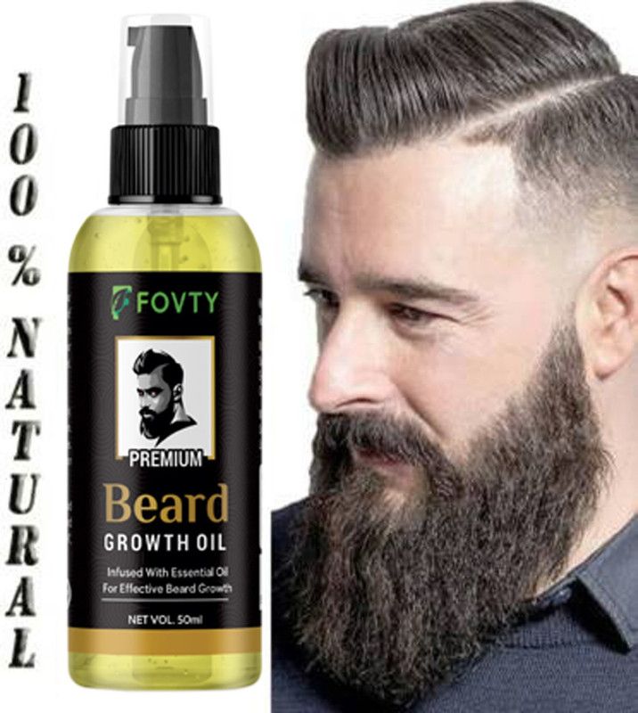 FOVTY Beard Growth Oil - 50 ml - More Beard Growth, With Redensyl, 8 Natural Oils including Jojoba Oil, Vitamin E, Nourishment & Strengthening, No Harmful Chemicals Hair Oil  (50 ml)