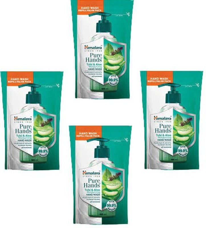 HIMALAYA tulsi and aloe moisturizing hand wash Pouch 185 ml (pack of 4) Hand Wash Pouch  (4 x 185 ml)