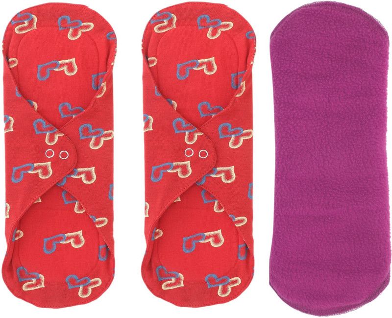 SIZI (Multicolor,Pack of 3) Reusable Washable Sanitary Cloth Period Pads . Sanitary Pad  (Pack of 3)