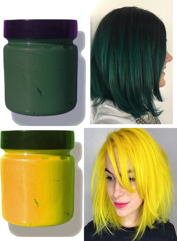 THTC Temporary Hair colour wax BOTTLE GREEN & YELLOW Hair Wax Hair Wax Hair Wax , BOTTLE GREEN, YELLOW