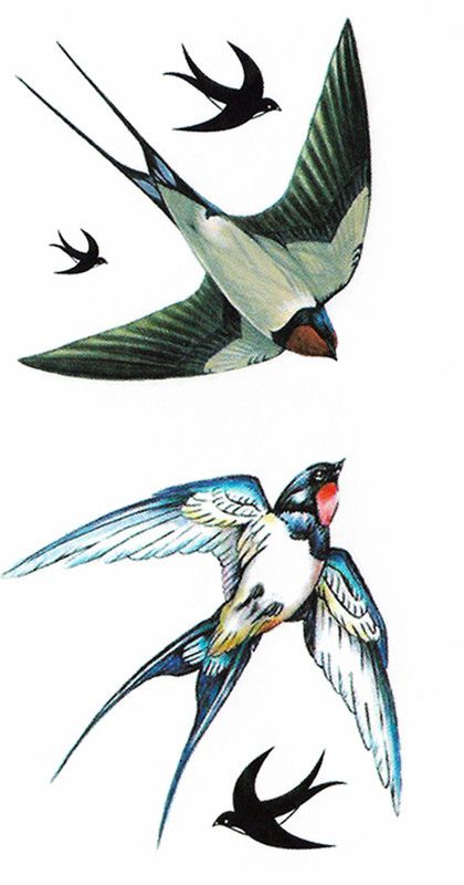 The Canvas Arts Wrist Arm Hand Neck, Flying Birds Body Temporary Tattoo  (Birds Tattoo)