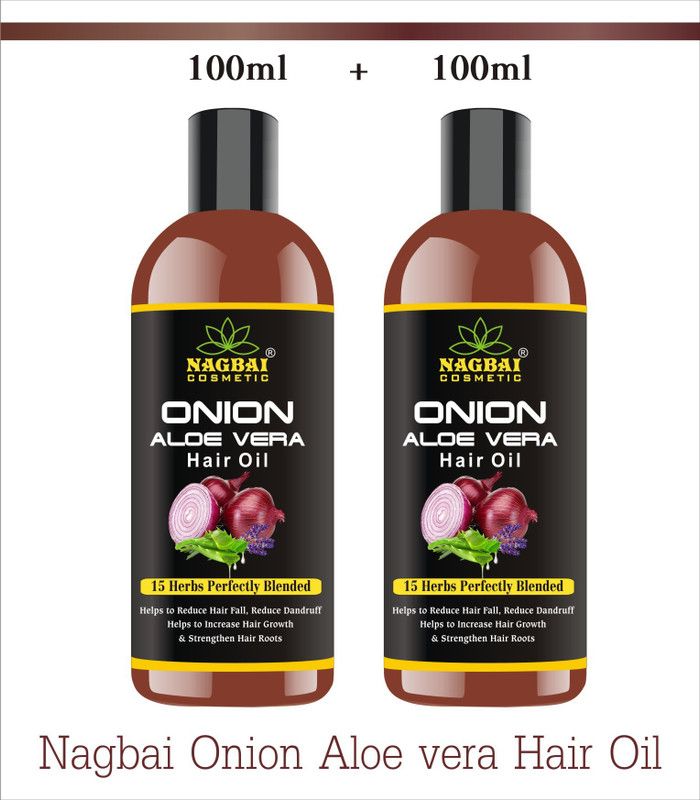 nagbai Onion Aloe vera hair oil for hair growth hair oil-pack of-(2)- Hair Oil  (100 ml)