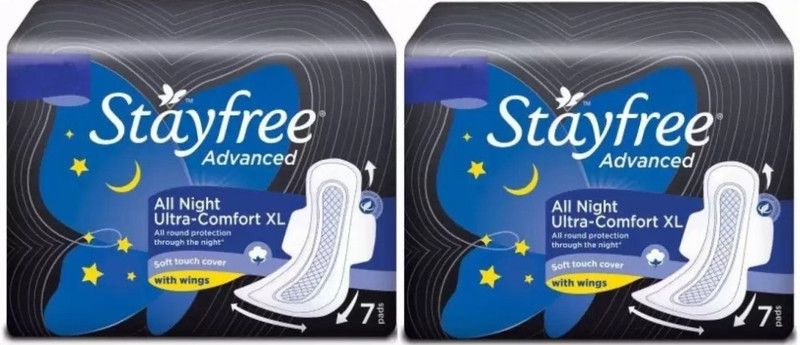 STAYFREE Advance All Night Ultra Comfort XL - 7+7 Pads Sanitary Pad  (Pack of 14)
