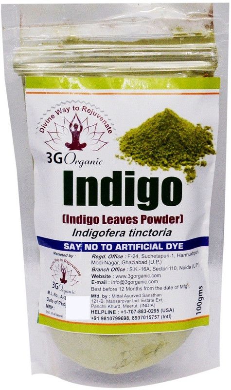 3G Organic Indigo Powder 500 Gms Indigofera Tinctoria , Black
