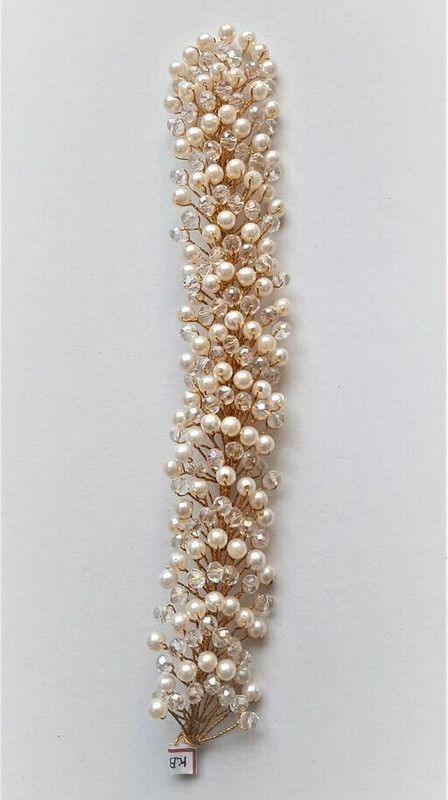 Nandita Wedding reception party ready to wear pearl bride hairpin accessorie Hair Extension