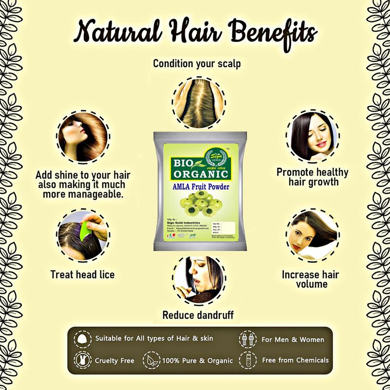 sign gold Bio Organic Amla fruit Powder for Hair Growth (100 g)  (100 g)