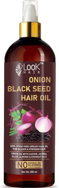 look hair LookHair Onion Black Seed Hair Oil ( Pack Of 1 ) Hair Oil  (200 ml)