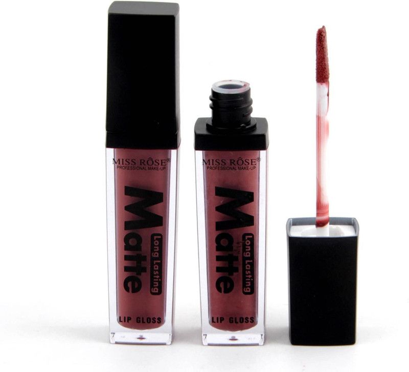 MISS ROSE Long Lasting Matte Lip Gloss (22)  (5 ml, Dark Chocolate (22))