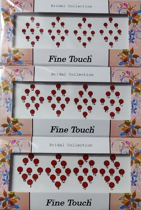FINE TOUCH Red Designer Bindi Women Red Bindis  (Pure Punjabi)