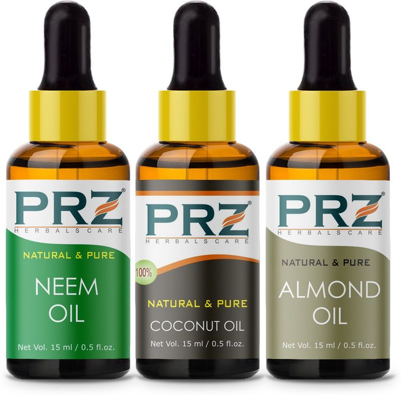 PRZ Combo of Neem oil, Coconut oil and Almond oil (3 Pcs Pack of 15ML )  (15 ml)