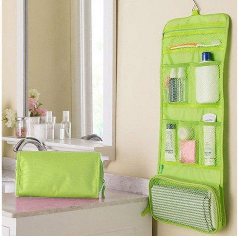 Connectwide Hanging Storage Multipurpose Fordable Wall Make Up Vanity Box  (Green)