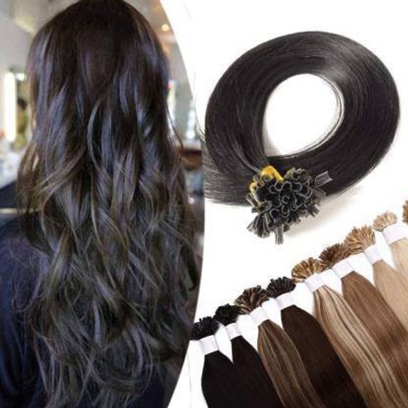 Jugnu 18 inch Pre Bonded Human s 200 Strands 100% Remy Full Head Keratin Straight Hair Extension