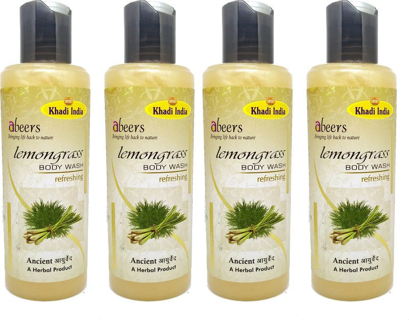 khadi abeers LEMONGRASS BODYWASH - PACK OF 4 (1000ML)  (4 x 250 ml)