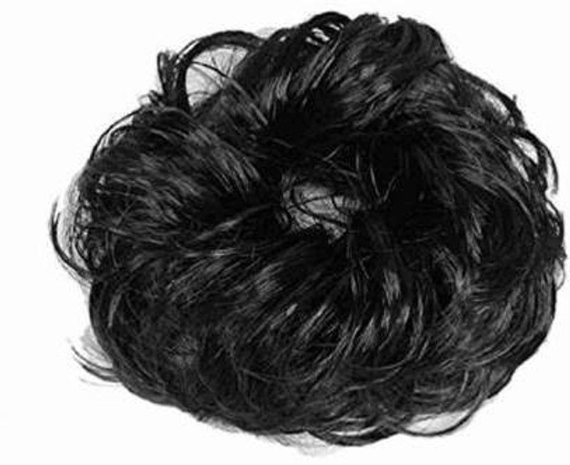 VIVIAN WOMEN BLACK SIMPLE STYLE BUN JUDA IN RUBBER BAND CLIP HAIR EXTENSION FOR PARTY & OCCASIONS Hair Extension