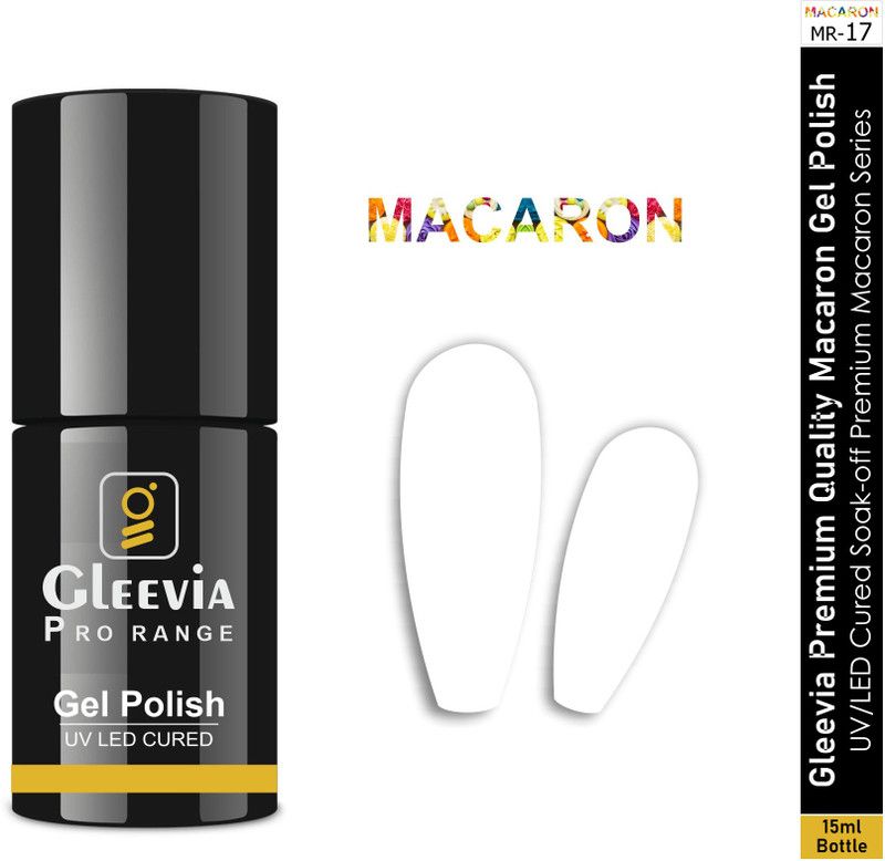 Gleevia Macaron UV Gel Polish 15ml | Premium Nail Gel Collection for Professionals MR-17 White