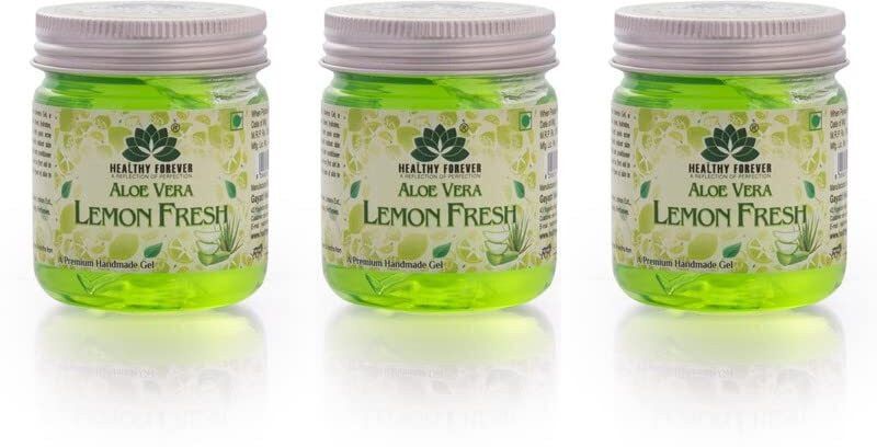 healthy forever Homemade Lemon Fresh Gel with Pure Aloe Vera Extract for All Skin Type Pack, 3  (120 ml)