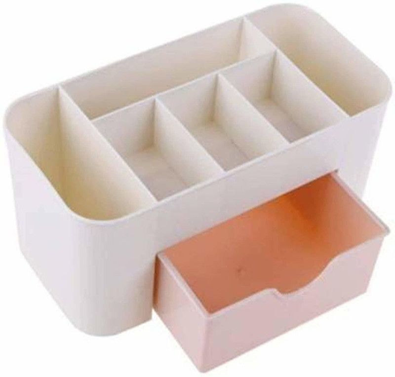 ActrovaX Desktop Tidy Organiser Holder with Drawer Cosmetic, Makeup Vanity Box  (Multicolor)