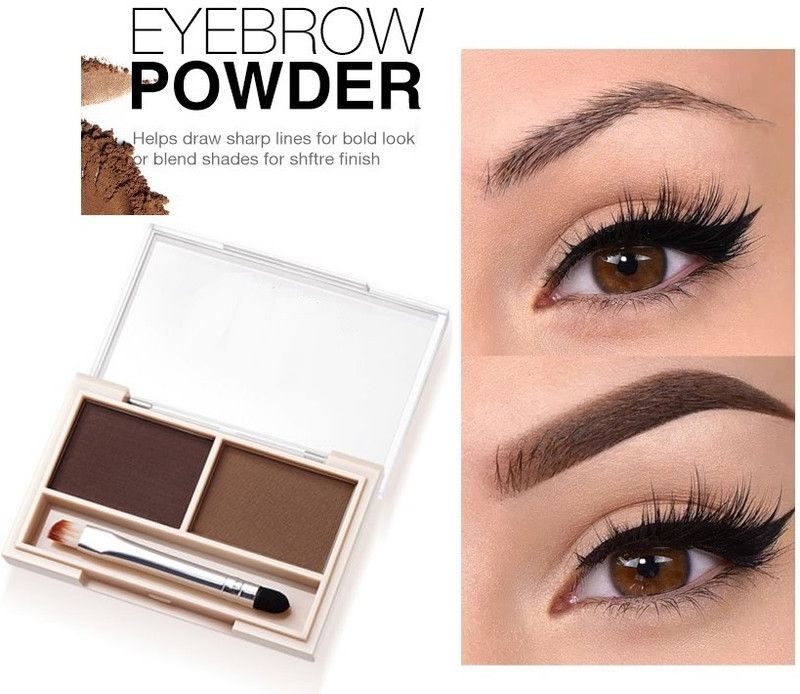 GFSU - GO FOR SOMETHING UNIQUE Eyebrow powder cakemake up with brush Cake Makeup Waterproof Eyebrow 2.8 g  (BROWN)
