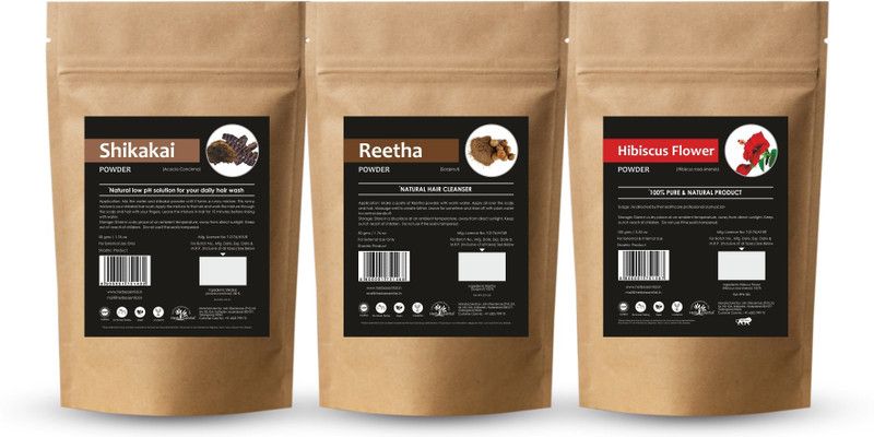 Herb Essential Shikakai 50g, Hibiscus Powder 100g, Reetha Powder 50g for Hair  (200 g)