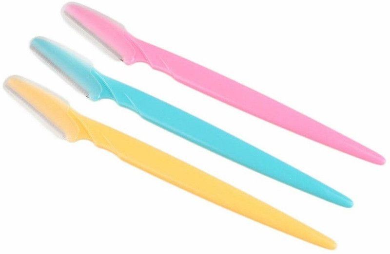 Gugzy Women Stainless Steel Eyebrow Razor Set Face Eyebrow Hair Removal Safety Razor Trimmer Shaver I Eyebrow Razor I Eyebrow Trimmer I Eyebrow Tool I Safety Cutter I Razor | Eyebrow Shaper  (Pack of 3)