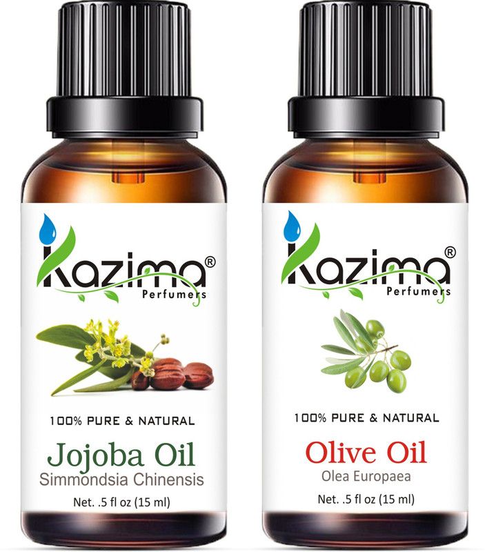 KAZIMA Combo of Jojoba Oil and Olive Oil For Hair Growth, Skin care (Each 15ML )- 100% Pure Natural Oil  (15 ml)