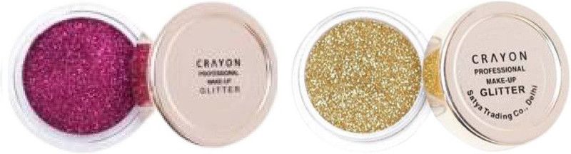 crayon Mauve & Golden Glitter Pack of 2  (Multicolor)