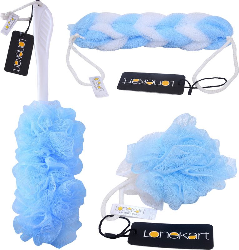 Onehut Loofah  (Pack of 3, Blue)