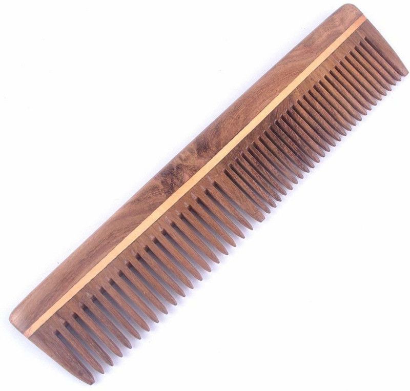 Osking Hand made Neem Wood Hair Comb Anti-Dandruff Comb, Anti Hair fall For Men & Women Model No.2