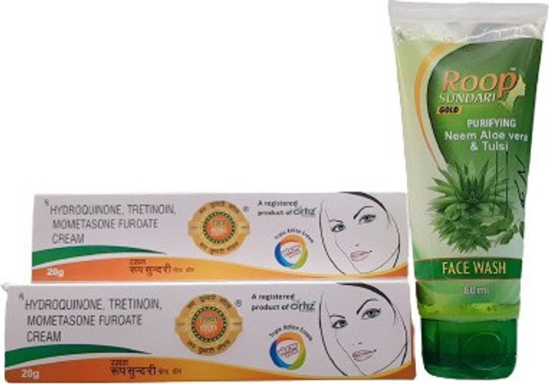RoopSundri Gold Facewash 60ml & Gold Cream 20g Combo Pack (2 Facewash 60ml Each + 2 Cream 20g Each)  (180 ml)