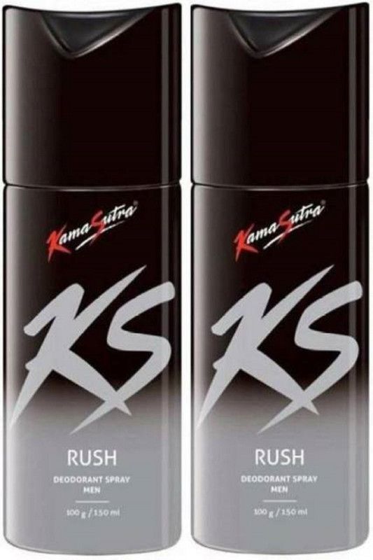 Kamasutra RUSH2 Body Spray - For Men & Women  (150 ml, Pack of 2)