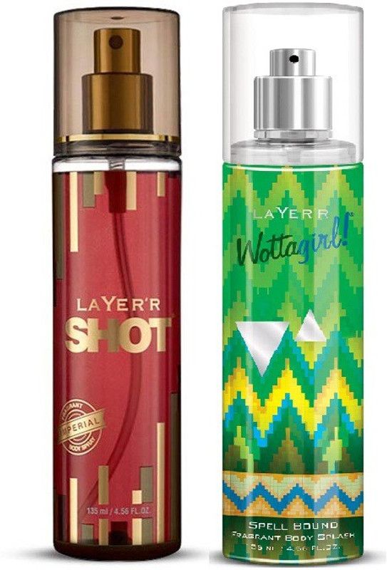 Layer'r Wottagirl Imperial & Spell Bound 60ml+50ml Each pack of 2 small size Deodorant Spray - For Men & Women  (110 ml, Pack of 2)