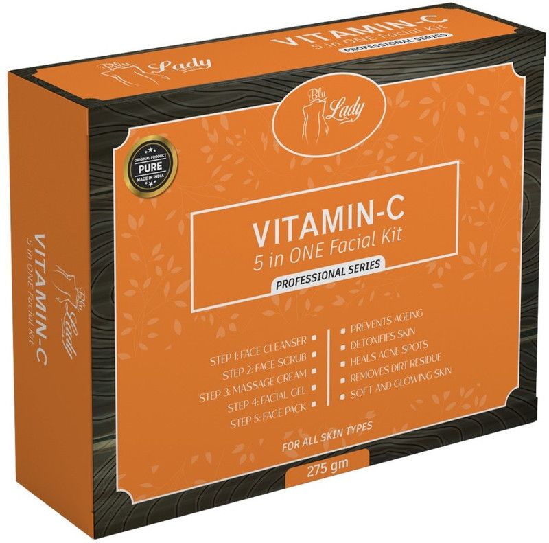 Blu lady Professional Vitamin C Facial Kit,Professional Series Suitable Forall Age Facial  (275 g)