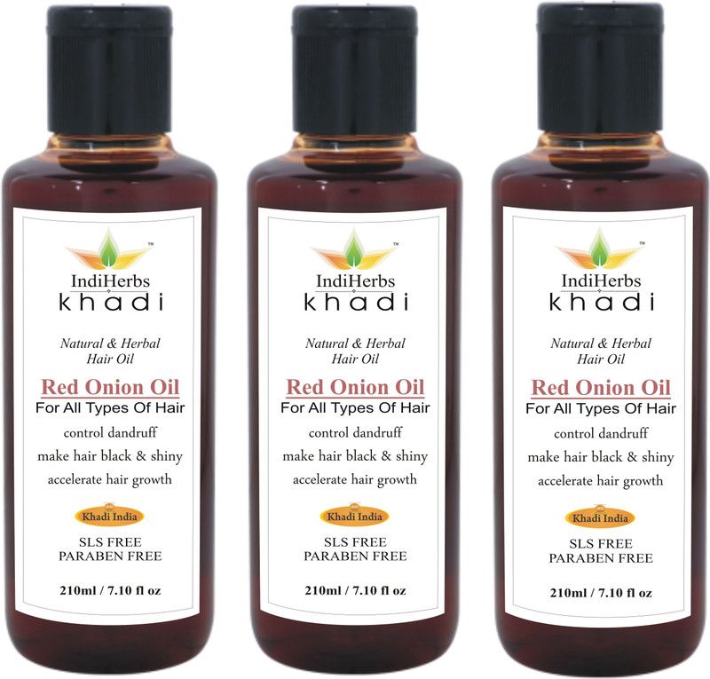 IndiHerbs Khadi Red Onion Fast Hair Growth Hair Oil  (630 ml)