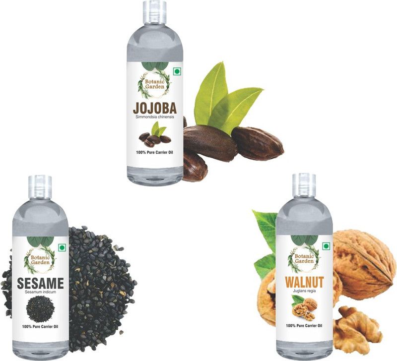 botanic garden Jojoba,Walnut & Sesame Oil Combo of 3-100ml each  (300 ml)